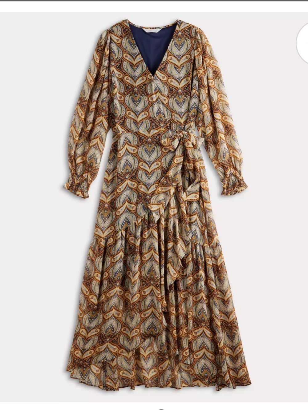 LC Lauren Conrad Brown Paisley Maxi Wrap Dress